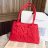 Bolsa de Hombro al por Mayor Modelo Nuevo 2026 Diseño de Nicho Bordado de Letras de Satén Estilo Coreano Moda Versátil Bolso de Mano Bolso de Axila