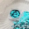 Decoraciones para Uñas de Sirena Azul Lago con Lentejuelas, Popular en Internet Venta Caliente Hexagonales Tamaños Mixtos Brillo para Uñas Coreano