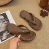 Chanclas negras retro de plataforma gruesa para mujer, nuevo modelo verano 2026, sandalias de exterior antideslizantes estilo francés