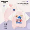 Camisa Polo de Manga Corta de Verano para Niños Sonic the Hedgehog Cuello Solapa 2024 Nueva Casual Deportiva de Medio Manga para Niños