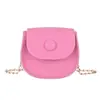 Mini Bolsa de Selim Estilo Girly Transfronteiriça Nova Estilo Coreano Cor Sólida Bolsa de Ombro com Corrente Acessórios para Batom Bolsa Transversal Bolsa Feminina