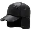 Sombrero para hombres de mediana edad y ancianos protección para los oídos de invierno padre sombrero de algodón cálido sombrero de cuero abuelo sombrero para cabeza vieja sombrero de anciano días de otoño e invierno