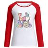 Camiseta transfronteriza de Amazon para San Valentín, manga larga, estampado de enano con corazón LOVE LOVE, camiseta raglán de manga larga para San Valentín, venta al por mayor