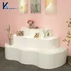 Mostrador Isla, Soporte de Exhibición para Flores, Vitrina para Tienda de Zapatos y Bolsos, Vitrina de Exhibición de Forma Irregular de Moda, Mostrador Isla con Forma de Nube