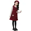Conjunto de Ropa de Año Nuevo Otoño/Invierno para Niñas Estilo 2026 Dulce Niña Estilo Coreano Niños Medianos y Grandes Falda de Lana Engrosada con Forro Polar y Escamas Plateadas