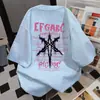 Camiseta de Manga Curta Hip-Hop com Estampa de Letras Tendência Nacional Estilo Japonês Verão Casual Design Solto Versátil Top para Casal