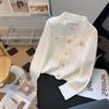 Ropa Exterior de Punto Transfronteriza Nuevo Ajuste Delgado Color Sólido Camisa Base Diseño Estilo Perezoso Nicho Cárdigan Top