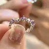 2025 Lujo Ligero Chica Popular Micro Incrustación Anillo de Apertura Ajustable de Personalidad para Mujer Circonita Simple Venta al por Mayor