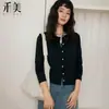 Nuevo cárdigan de otoño para mujer, de Lyocell Tencel, con bloques de color, cuello redondo, suave y amigable con la piel, con efecto de caída, camiseta básica moderna y versátil.
