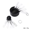 Uau Conjunto de Utensílios de Cozinha para Assar com Cabo de Aço Inoxidável Colher de Medição Copo de Medição Conjunto de 10 Peças com Escala Colher de Medição de Plástico Conjunto de Cozinha