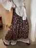 Falda Adelgazante Línea A Cubre-Carne Verano 2024 Estilo Coreano Vintage Floral Encaje Costuras Diseño Nicho Falda para Mujer