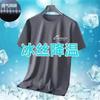 2024 Ice Silk T-shirt All-match Impresso Malha Slim Look Fino Verão Gola Redonda Secagem Rápida Camiseta de Manga Curta Masculina L-8XL