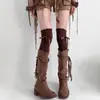 Calcetines de Algodón para Niñas Otoño e Invierno con Encaje y Lazo, Calcetines Largos Negros Estilo Ballet que Realzan la Forma de la Pierna