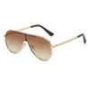 Gafas de Sol Aviador de una Pieza Modelo Nuevo 2026, Gafas de Sol Metálicas de Moda Estilo Ins, Gafas de Sol Personalizadas al por Mayor