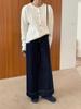GAGD Retro Estilo Francês Cintura Alta Perna Larga Slimming Cropped Jeans Feminino Outono e Inverno Tencel Dipped Jeans