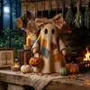 Disfraz de personaje con temática de fantasma de Halloween, atuendo de calabaza con bolsa decorativa, adorno de fantasma de retazos de tela no tejida