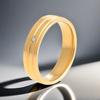 Joyería Popular Transfronteriza Anillo de Acero de Titanio Incrustado con Diamantes para Hombre Europeo y Americano Simple Nicho para Mujer Diamante Único Joyería de Acero Inoxidable Anillo de Diamantes