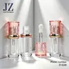 Pedido Jinze: Botella Redonda con Tapa Redonda Estampada con Corazones, con un Anillo Central, Varilla Gruesa, Tubo para Brillo de Labios, Plástico, Tubo Vacío, Material de Empaque
