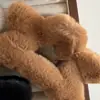 Clip de Pinza de Peluche Marrón Estilo Pinza de Tiburón Grande Otoño e Invierno Pinza para el Cabello de Alta Gama Tamaño Grande Parte Trasera de la Cabeza Pinza para el Cabello de Temperamento