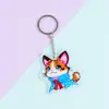 Llavero de Acrílico Laminado Transparente Doble Cara Periférico de Estrella de Anime Creativo Llavero para Mochila Escolar de Campus Venta al por Mayor
