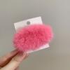 Otoño e invierno Nuevo pasador de pelo imitación piel de conejo suave linda niña linda felpa Oval clip de pico Red pasador de pelo tocado clip lateral