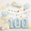 Estilo Instagram Decoración de Globos para Celebración de 100 Días y Luna Llena para Bebé Niño y Niña Montaje de Escena Ambiente Atrezo para Fotos Fondo