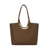 Bolso Tote de Textura Tejida de Alto Valor Gran Capacidad para Viajar al Trabajo Bolso de Hombro Único Nuevo Estilo 2026 Yuezi Chao Bolso de Mano Simple