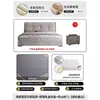 Cama tapizada minimalista de estilo italiano con tirador de tela, diseño de cabecero alto (wingback) en gris claro, respaldo grande y soporte lumbar, adecuada para un dormitorio principal