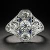 Anillo de topacio azul con tres circonitas triangulares, nuevo, de Zhenrong, plataforma transfronteriza europea y americana para mujer.