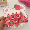 Urso Morango Super Fofo Elástico de Cabelo Headband Feminina Acessórios de Cabelo para Meninas Que Não Machucam o Cabelo Elástico de Cabelo de Alta Elasticidade Corda de Cabelo Infantil Acessórios de Cabelo