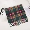 Cachecol Imitação de Caxemira Xadrez Britânico da Moda para Crianças, Outono e Inverno, Xale Quente para Casais de Homens, Fabricante de Lenços de Comércio Exterior