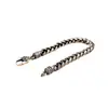 Pulseira Masculina de Prata de Lei S925 Pulseira Grossa de Prata Agressiva Moda de Verão Japonesa Estilo Hip Hop Joias de Prata para Homens