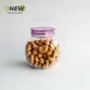 Envase de plástico PET de 500 ml para alimentos, tarro para caramelos y galletas, tarro de plástico transparente para frutos secos, tambor plano para alimentos secos, botella esférica