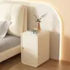 Mesa de cabeceira de creme luxo leve madeira maciça francesa pequena fenda ultra estreita 20cm mini moderna simples de cabeceira