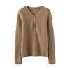 Suéter de Cachemir 100% Puro con Cuello en V para Mujer, Jersey de Punto Otoño e Invierno Nuevo, Ajuste Delgado, Rayas, Manga Larga, Suéter Base, Suéter Grueso para Mujer