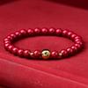 Pulsera de Pulsera de Transferencia del Año Nuevo Zodiacal de la Serpiente Arena Dorada Púrpura Cinabrio Doce Animales Zodiacales para Mujer