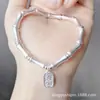 Pulsera de tobillo de plata 999 con soporte de bambú, pulsera con placa de bloqueo hueca de bendición para una generación, pulsera de bambú, pulsera tejida