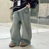 Jeans Nuevos para Niños Primavera y Otoño 2026 Pierna Recta Genial Corte Tijera Pantalones Largos Estilo Coreano para Niños Pantalones Elegantes
