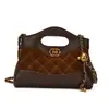 Bolso nuevo estilo Chanel, retro, elegante, versátil y de alta calidad, un bolso de hombro, bolso cruzado y bolso de mano para mujer con cadena de patrón de diamantes