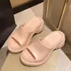 Sandalias Deslizantes Populares Estilo Francés de Jieyang para Verano, con Plataforma Gruesa de Eva y Diseño de Cuña con Punta Abierta