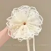 Suave con el cabello, elegante y con estilo, scrunchie, pasador de malla floral pequeño estilo coreano, accesorio para el cabello plisado de estilo de hada