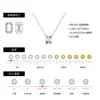 Collar Modian D Color Moissanita para Mujer Plata de Ley S925 Corte Esmeralda Cadena para Clavícula Moderna y Elegante