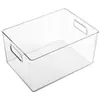 Cesta de Almacenamiento Escritorio Snacks y Misceláneas Caja de Almacenamiento Gabinete Plástico Rectangular Transparente Acrílico Caja de Almacenamiento