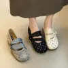 Primer Encuentro Temporada Estilo Coreano Lunares Punta Dividida Falsa Aumento de Altura Interior Zapatos Mary Jane Otoño Nuevo Estilo Versátil Femeninos Zapatos Planos de Ballet