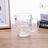 Caneca de cerveja de vidro transparente com alça, grande capacidade, caneca de cerveja espessada para uso doméstico, copo de abacaxi para bar, abacaxi branco alto médio