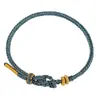 Pulsera de Cuerda Roja con Hebilla Dorada de Perlas Accesorios para Manualidades Cuerda de Mano Tejida a Mano Semicabada para Hombres y Mujeres