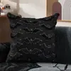 Nueva funda de almohada de peluche con forma de fantasma y calabaza de Halloween para cruzar la frontera, cojín de felpa con bordado 3D, decoración navideña