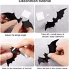 Amazon Halloween Pegatina de Murciélago Negro 3D para Pared Decoración de Halloween Pegatina de Murciélago para Pared Accesorios Decoración de Fiesta