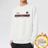 Suéter pesado de 320g para hombre, primavera y otoño, forrado de polar cálido, cuello redondo, blanco, top sin capucha, holgado, tendencia, camiseta de manga larga