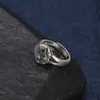 Anillo de plata de ley 925 de pez Loto anillo vintage abierto de buena suerte pez koi joyería para niñas año tras año
